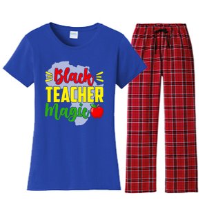 Black Teacher Magic African American Black History Month Gift Women's Flannel Pajama Set