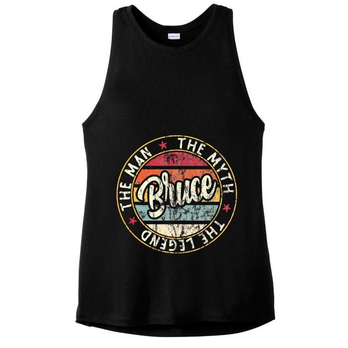 Bruce The Man The Myth The Legend First Name Bruce Ladies PosiCharge Tri-Blend Wicking Tank