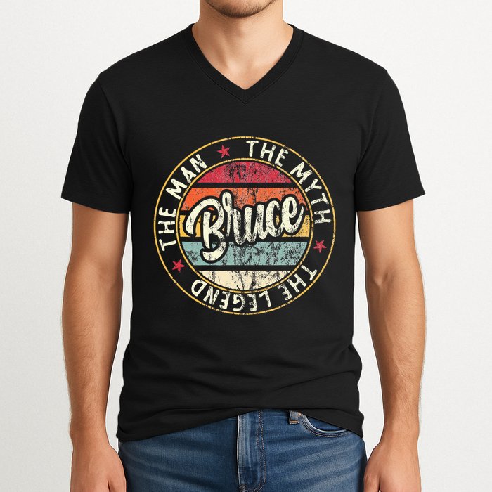 Bruce The Man The Myth The Legend First Name Bruce V-Neck T-Shirt