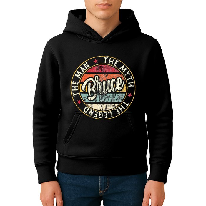 Bruce The Man The Myth The Legend First Name Bruce Kids Hoodie