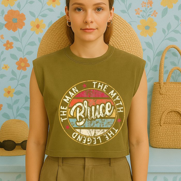 Bruce The Man The Myth The Legend First Name Bruce Garment-Dyed Women's Muscle Tee