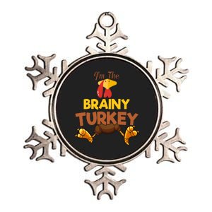 Brainy Turkey Matching Family Group Thanksgiving Gifts  Metallic Star Ornament