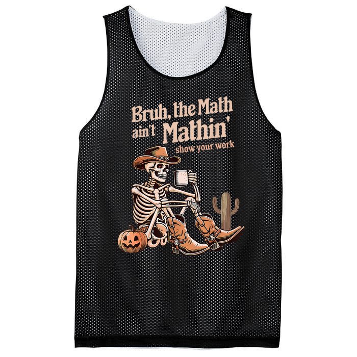 Bruh The Math AinT Mathin Show Your Work Halloween Teacher Mesh Reversible Basketball Jersey Tank