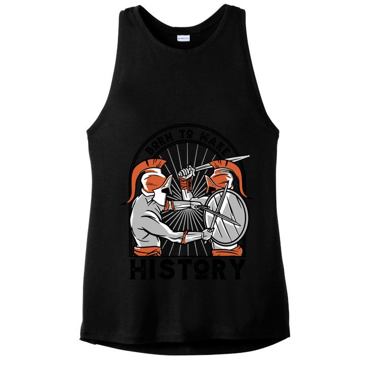 Born To Make History Spartan Ladies PosiCharge Tri-Blend Wicking Tank
