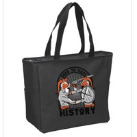 Born To Make History Spartan Zip Tote Bag
