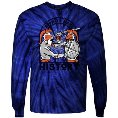 Born To Make History Spartan Tie-Dye Long Sleeve Shirt