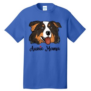 Black Tri Mom Heart Australian Shepherd Mom Aussie Mama Gift Tall T-Shirt