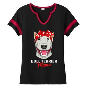 Bull Terrier Mama Bully Dog Mom Mothers Day Gift Ladies Halftime Notch Neck Tee