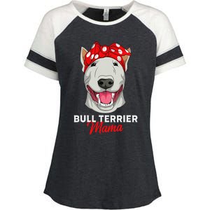 Bull Terrier Mama Bully Dog Mom Mothers Day Gift Enza Ladies Jersey Colorblock Tee