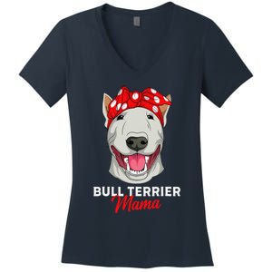 Bull Terrier Mama Bully Dog Mom Mothers Day Gift Women's V-Neck T-Shirt