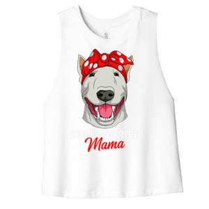 Bull Terrier Mama Bully Dog Mom Mothers Day Gift Women's Racerback Cropped Tank