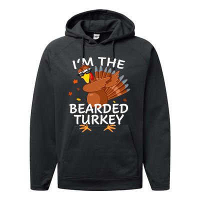 Bearded Turkey Matching Outfit Thanksgiving Pajamas Performance Fleece Hoodie