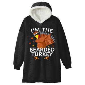 Bearded Turkey Matching Outfit Thanksgiving Pajamas Hooded Wearable Blanket