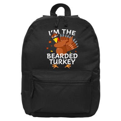 Bearded Turkey Matching Outfit Thanksgiving Pajamas 16 in Basic Backpack