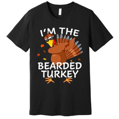 Bearded Turkey Matching Outfit Thanksgiving Pajamas Premium T-Shirt