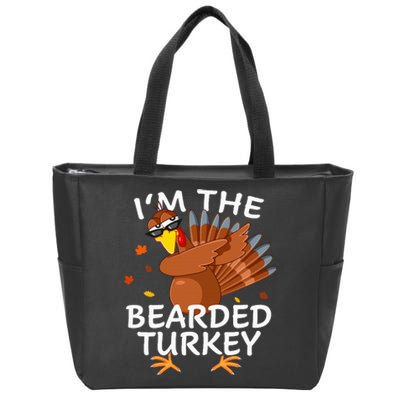 Bearded Turkey Matching Outfit Thanksgiving Pajamas Zip Tote Bag