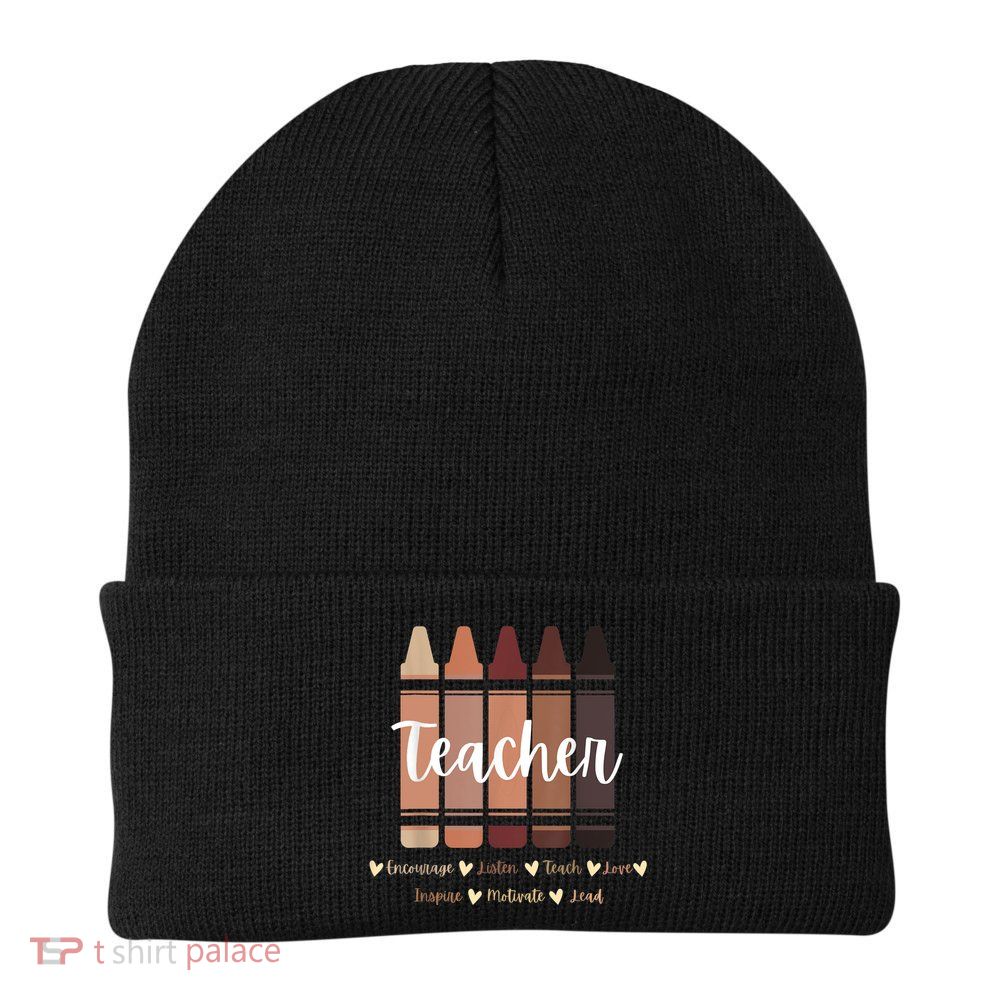 Black Teacher Melanin Crayons, Black History Month Beanie