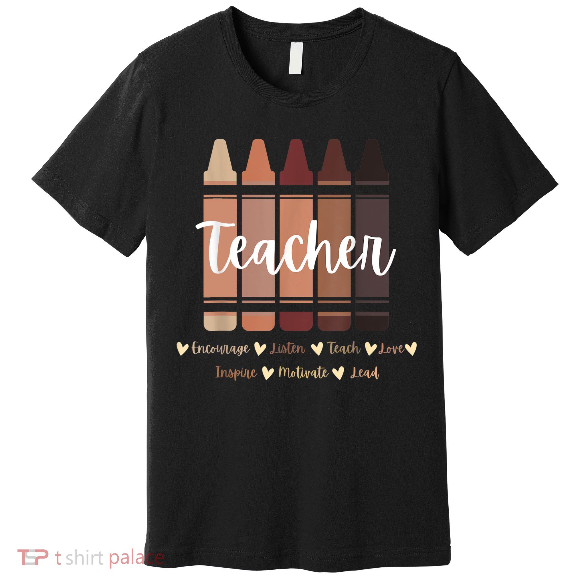 Black Teacher Melanin Crayons, Black History Month Premium T-Shirt
