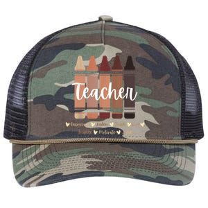 Black Teacher Melanin Crayons, Black History Month Retro Rope Trucker Hat Cap