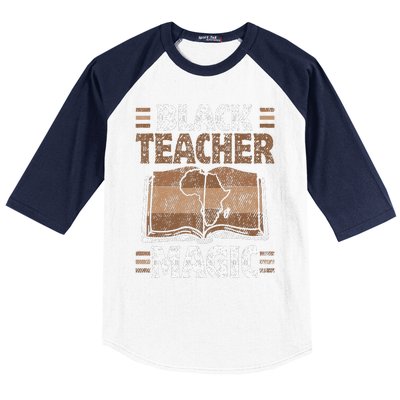 Black Teacher Magic Melanin Pride Black History Month Baseball Sleeve Shirt