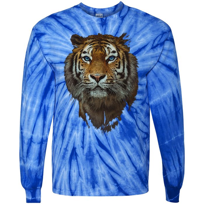 Bengal Tiger Meaningful Gift Endangered Wildlife Lover Big Cat Gift Tie-Dye Long Sleeve Shirt