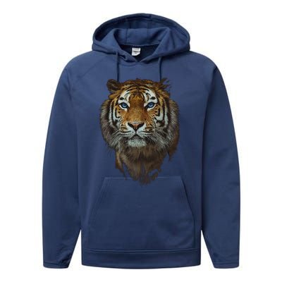 Bengal Tiger Meaningful Gift Endangered Wildlife Lover Big Cat Gift Performance Fleece Hoodie