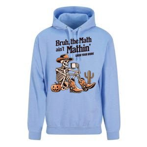 Bruh The Math AinT Mathin Show Your Work Halloween Teacher Unisex Surf Hoodie