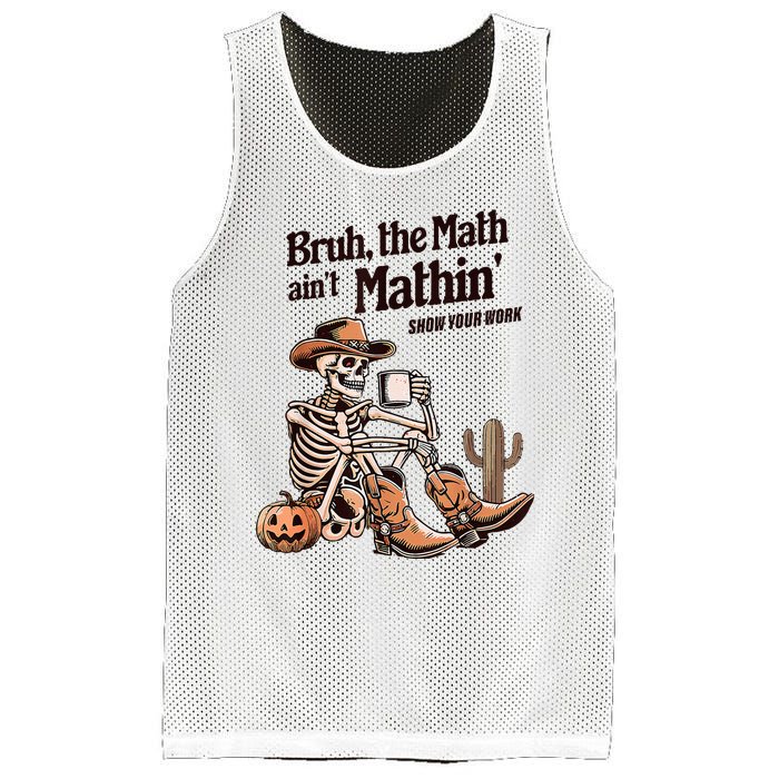 Bruh The Math AinT Mathin Show Your Work Halloween Teacher Mesh Reversible Basketball Jersey Tank