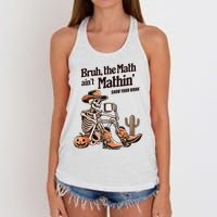 Bruh The Math AinT Mathin Show Your Work Halloween Teacher Women's Knotted Racerback Tank