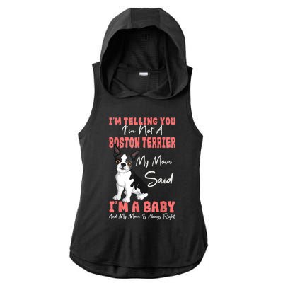 Boston Terrier Mom American Gentleman Dog Lover Mothers Day Ladies PosiCharge Tri-Blend Wicking Draft Hoodie Tank