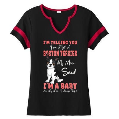 Boston Terrier Mom American Gentleman Dog Lover Mothers Day Ladies Halftime Notch Neck Tee