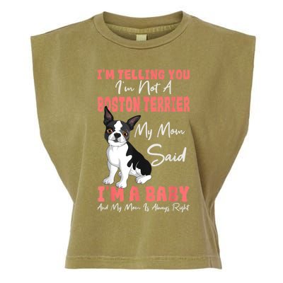 Boston Terrier Mom American Gentleman Dog Lover Mothers Day Garment-Dyed Women's Muscle Tee