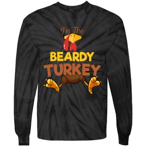 Beardy Turkey Matching Family Group Thanksgiving Gifts  Tie-Dye Long Sleeve Shirt