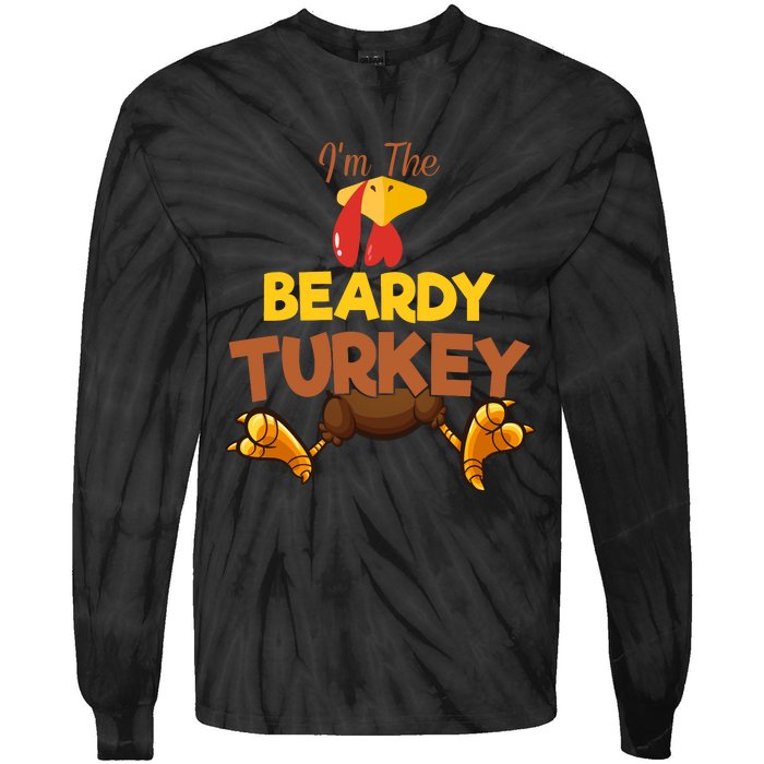 Beardy Turkey Matching Family Group Thanksgiving Gifts  Tie-Dye Long Sleeve Shirt