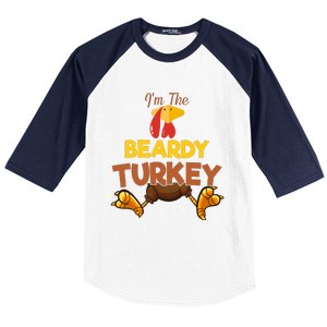 Beardy Turkey Matching Family Group Thanksgiving Gifts  Baseball Sleeve Shirt