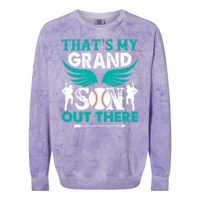 Baseball That's My Grandson Out There Colorblast Crewneck Sweatshirt