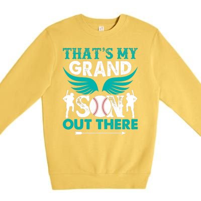 Baseball That's My Grandson Out There Premium Crewneck Sweatshirt