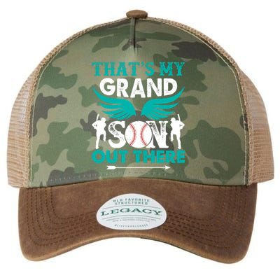 Baseball That's My Grandson Out There Legacy Tie Dye Trucker Hat