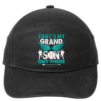 Baseball That's My Grandson Out There 7-Panel Snapback Hat