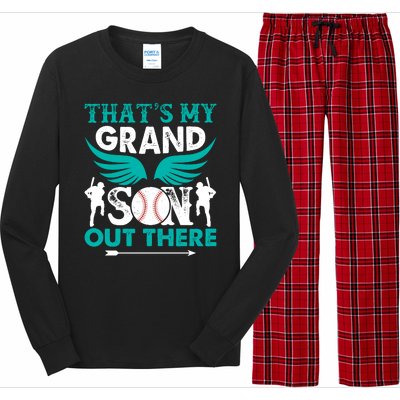 Baseball That's My Grandson Out There Long Sleeve Pajama Set