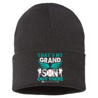 Baseball That's My Grandson Out There Sustainable Knit Beanie