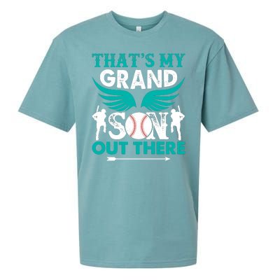 Baseball That's My Grandson Out There Sueded Cloud Jersey T-Shirt