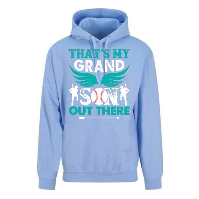 Baseball That's My Grandson Out There Unisex Surf Hoodie