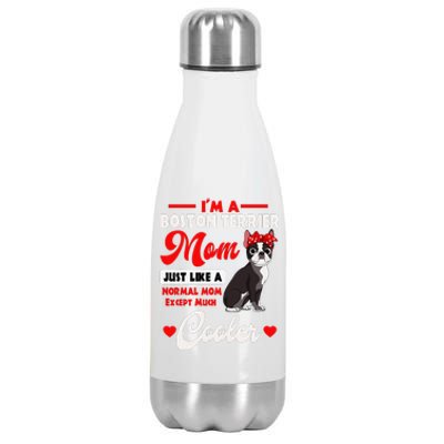 Boston Terrier Mom American Gentleman Dog Mothers Day Stainless Steel Insulated Water Bottle