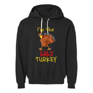 Baby Turkey Matching Family Group Thanksgiving Party Garment-Dyed Fleece Hoodie