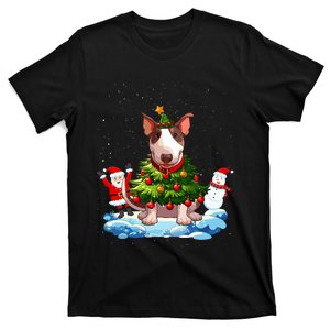 Bull Terrier Merry Christmas Tree Lights Dog Xmas Dogs T-Shirt