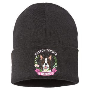 Boston Terrier Mom Mother's Day Gift Sustainable Knit Beanie