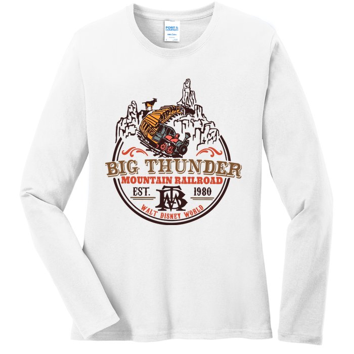 Big Thunder Mountain Railroad Est 1980 Ladies Long Sleeve Shirt