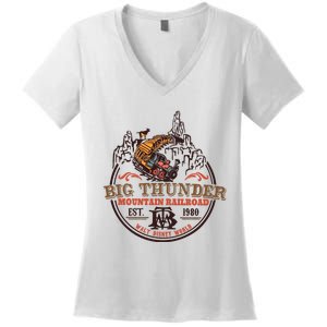 Big Thunder Mountain Railroad Est 1980 Women's V-Neck T-Shirt