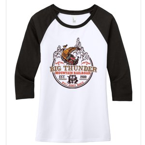 Big Thunder Mountain Railroad Est 1980 Women's Tri-Blend 3/4-Sleeve Raglan Shirt